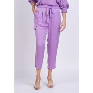 RAMY BROOK Pants Size S $295 Satin Pocket Allyn Pant Shiny Light Purple